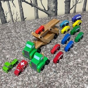 Colorful Wooden Toy Car Set